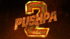 Pushpa 2: The Rule movie poster featuring Allu Arjun in an intense pose.