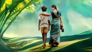 Thambi, the young protagonist of Vaazhai, journeying through the challenges of rural life in this heartfelt Tamil movie