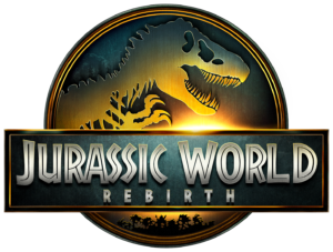 Jurassic World Rebirth main logo with dinosaur emblem